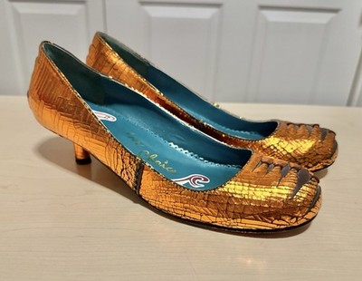 Irregular Choice cooper orange metallic low heel Women 38.5EU