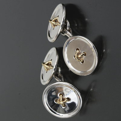 Tiffany & Co. ボタン型カフリンクス　SV925/750 Tiffany & Co. ボタン型カフリンクス SV925/750 Tiffany & Co