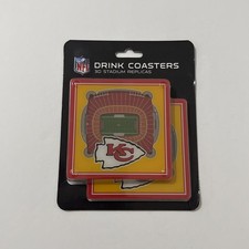NFL Kansas City Chiefs Drink Coasters Arrowhead Stadium 3D Replica View - 2 Pack