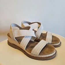Skechers Bobs Size US 6 Women's Desert Chill-Uptown Haze Sandal Memory Foam Tan