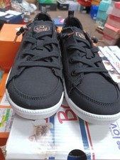 Skechers BOBS B Cute Black Canvas Memory Foam Slip-On Casual Sneakers Size 8