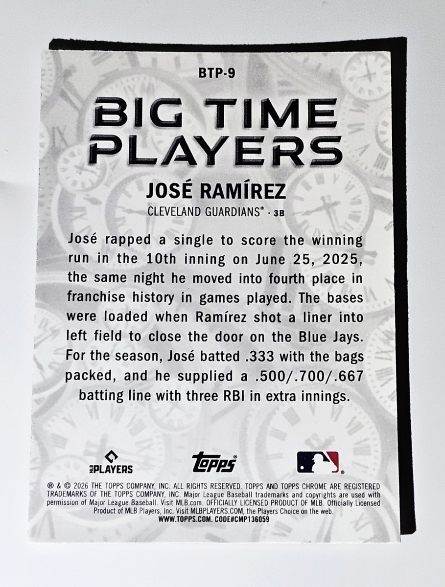 2026 Costco SuperBox Flagship Topps Chrome Jose Ramirez BTP9 Big