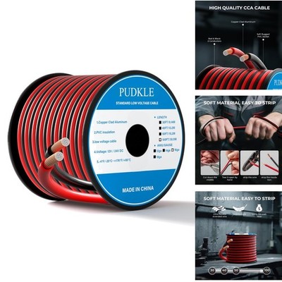 Cost-Effective 100FT 16 AWG Dual Conductor Wire - Ideal for Subwoofers & Cars