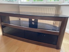 TV STAND - AVF Burghley 1250 mm Curved TV unit for up to 65" TVs - Walnut