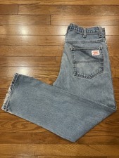 Vintage Round House Made In USA Mens Jeans 32x28 Light Wash Denim Workwear