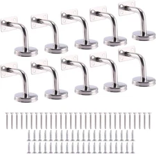 Stainless Steel Wall Mount Stair Handrail Brackets w/Base Flange Cover (10 Pack)