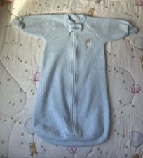 Vintage Carter's Blue Fleece Sleeper/Sleep Sack/Gown - One Size to 21 lbs 