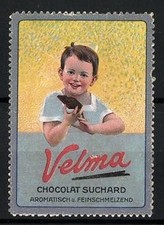 Reklamemarke Velma Chocolat Suchard, sind aromatisch und feinschmelzend, Knabe  