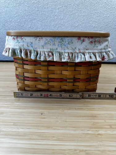Longaberger 2002 Mother's Day Mom's Memory Basket Set with Wooden Lid & Liner - Picture 4 of 8