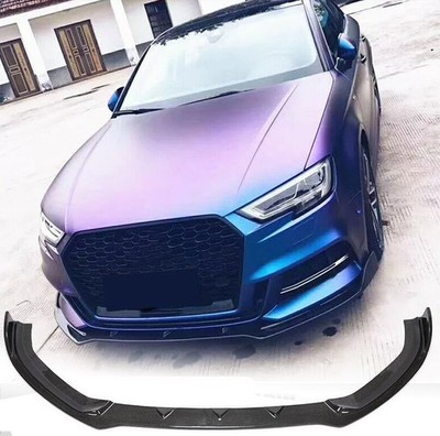 For Audi A3 Sline S3 8V Sedan 2017-20 Real Carbon Front Bumper Lip Chin Spoiler