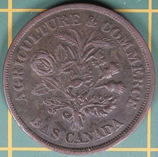 c.1838 Lower Canada Un Sou Token LC-5A3
