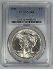 1923 Peace Silver $1 Dollar Coin PCGS MS 63