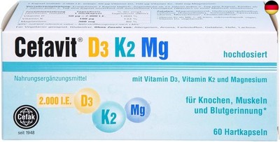 CEFAVIT D3 K2 Mg 2.000 I.E. Hartkapseln 60 St