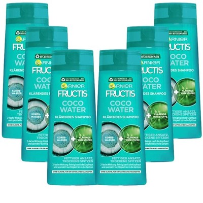 Garnier Klärendes Shampoo gegen fettigen Haaransatz & trockene Spitzen, 6x250ml