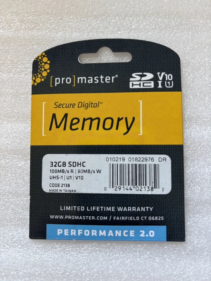 ProMaster SDHC 32GB Performace 2.0 SD Memory Card - New/Sealed - Image 2 of 2