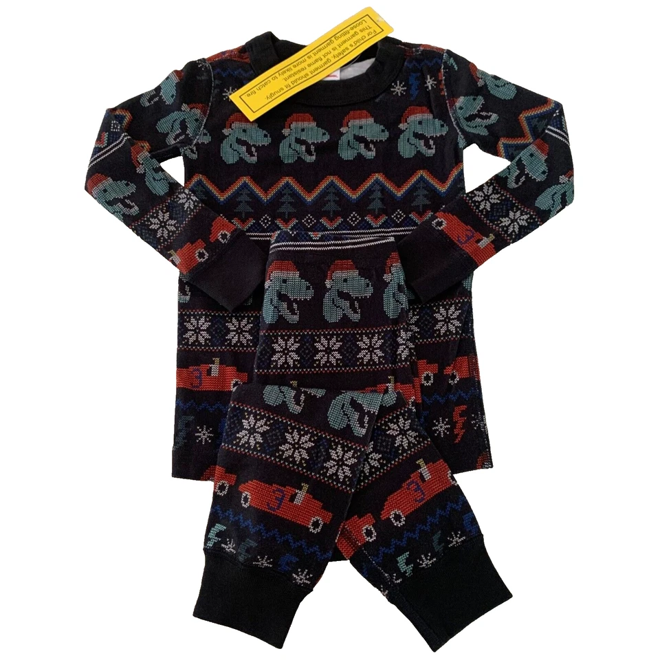 Impresionante conjunto de pijama "HOLIDAY DINO" de Hanna Andersson. 2-3 años. ¡Gran idea de regalo! Foto 3 de 4