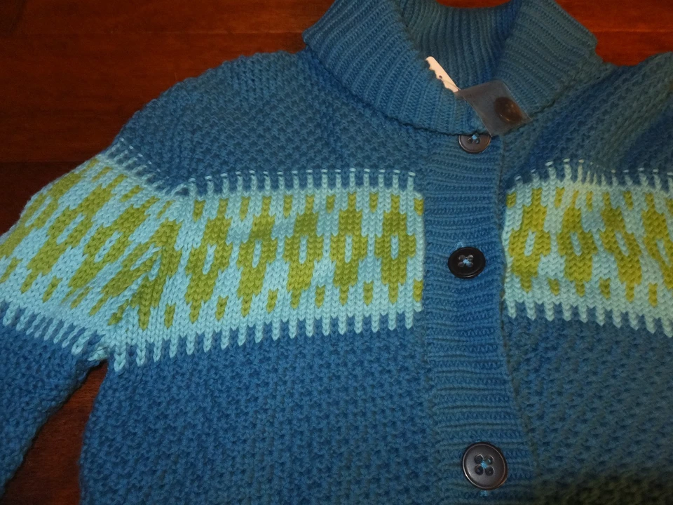 Suéter cárdigan grueso tejido verde azulado Addison Boutique XL 10 PEEK para niñas Foto 2 de 4