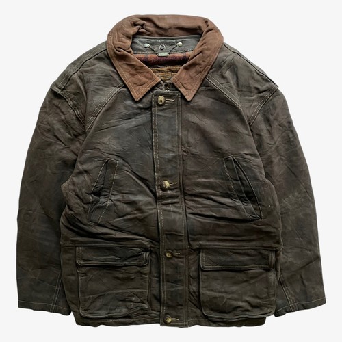 Vintage 90s Men's Redskins Territoire Dark Brown Leather Pilot Jacket, Military