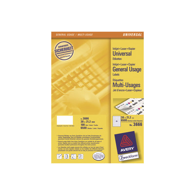 Etichette Multiuso Avery 3666 – Dimensioni 38,1x21,2 Mm, Per Pacchi, Cartelle E Buste