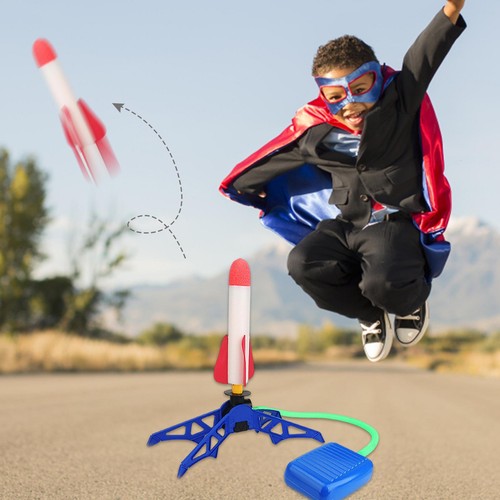 Kid Foot Pump Launcher Outdoor Air Pressed Stomp Soaring Rocket Toys - Picture 6 of 9