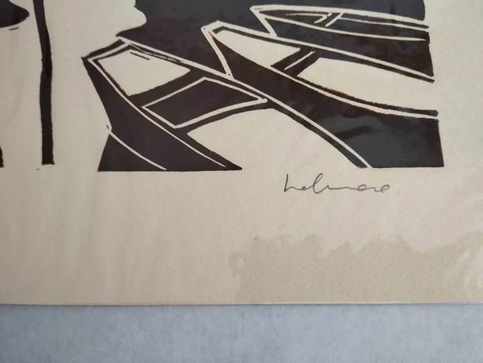 Mario Salmaso Mid Century Serigraph, 1/15 , 1978, Modern View of Venice - Bild 3 von 4