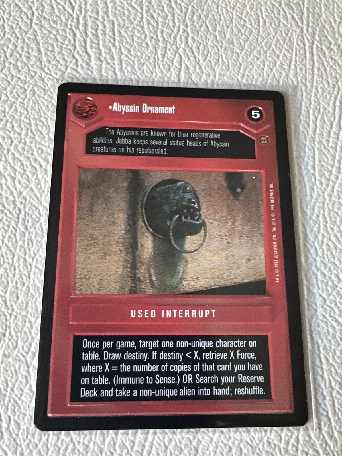 SWCCG: Abyssin Ornament Jabba's Palace Star Wars CCG Decipher | eBay