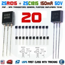 20PCS 2SA1015 + 2SC1815 C1815 2SA1015-GR A1015-GR TO92 Transistor TOSHIBA