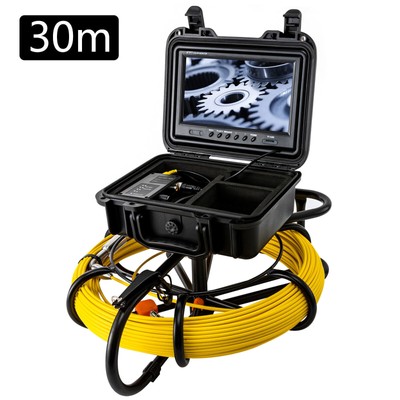 Sewer Camera 100ft Pipe Inspection Camera HD 1200TVL 9 In Monitor w/ 512hz Sonde