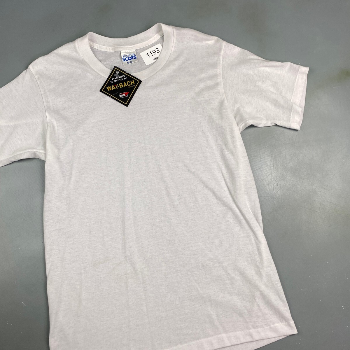 VINTAGE 80s Stanfield's Scots Blank White T-Shirt sz Small Adult