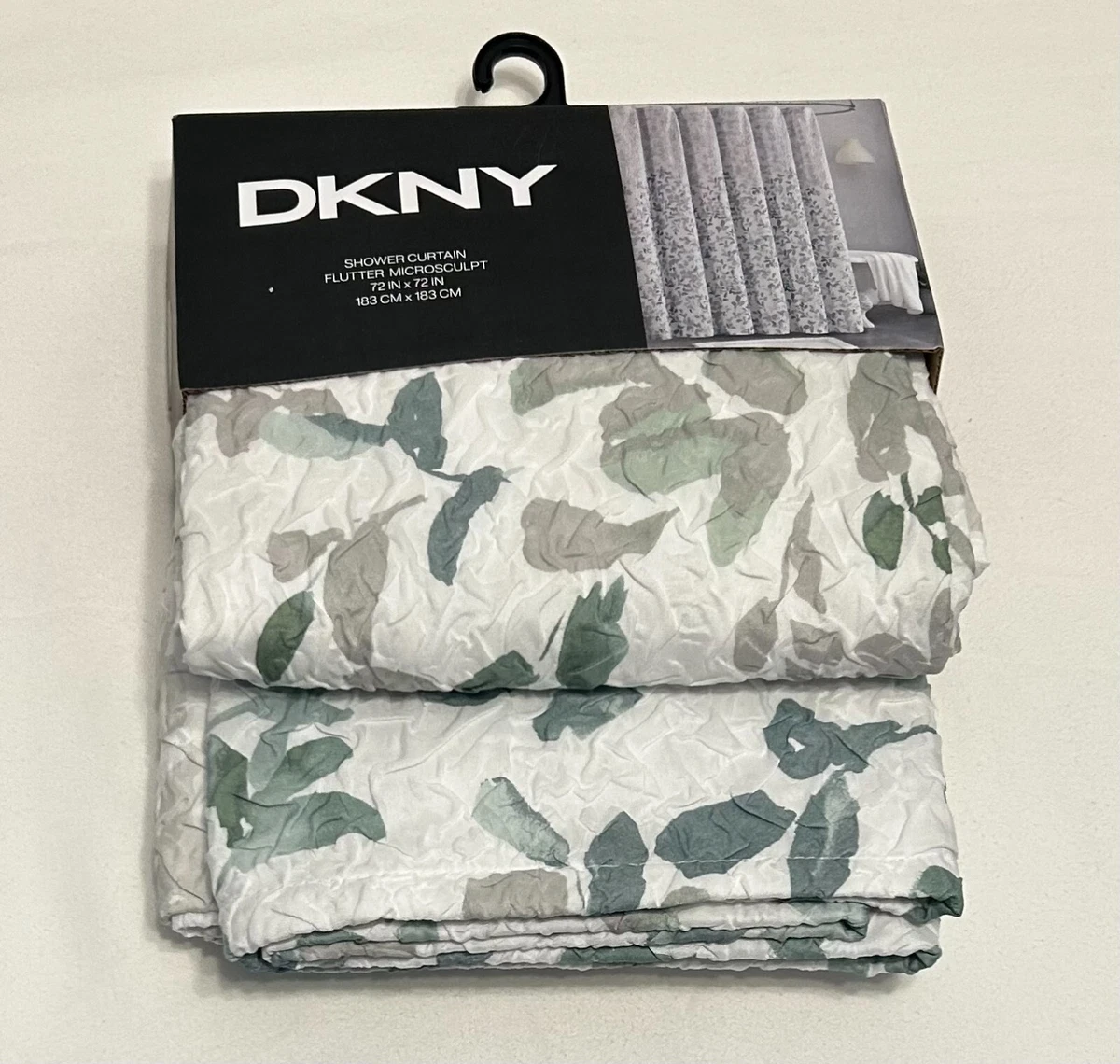 DKNY Shower Curtain Textured Flutter Microsculpt Fabric 72x72  