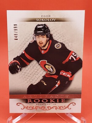Egor Sokolov 2021-22 Upper Deck Artifacts RC #RED220 848/999 - Senators Rookie