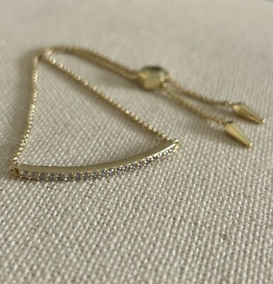 Origami Owl Gold ''BE PRESENT'' Bolo Bar Bracelet w/Swarovski Crystals ''New''