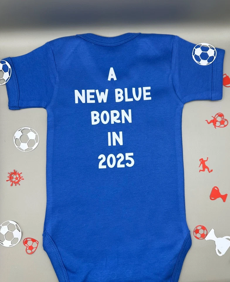 Chelsea FC Personalised Football Novelty Vest BabyGrow and Bib Gift Set FREE P&P - Image 4 of 4