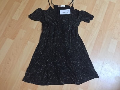 NEW FLORAL FEMME Deep Black Womens Size M Glitter Cold-Shoulder Sheath Dress  $79 | eBay