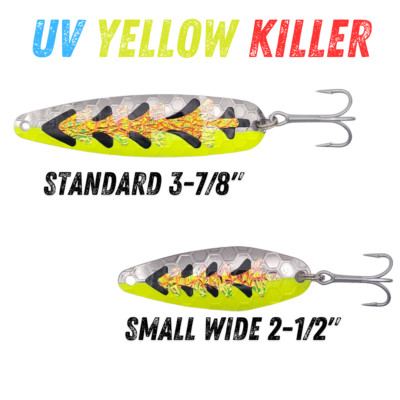 UV Yellow Killer Trolling Spoon for Fishing and Targets SALMON TROUT WALLEYE