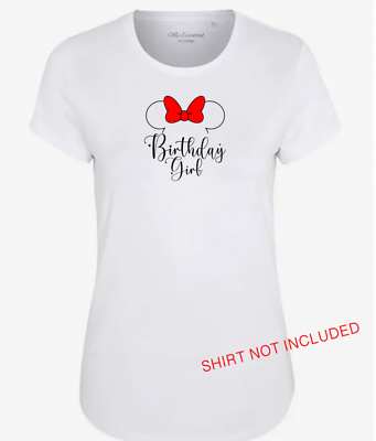 Disney Minnie Mouse “Birthday Girl” Vinyl Iron on Transfer 9”