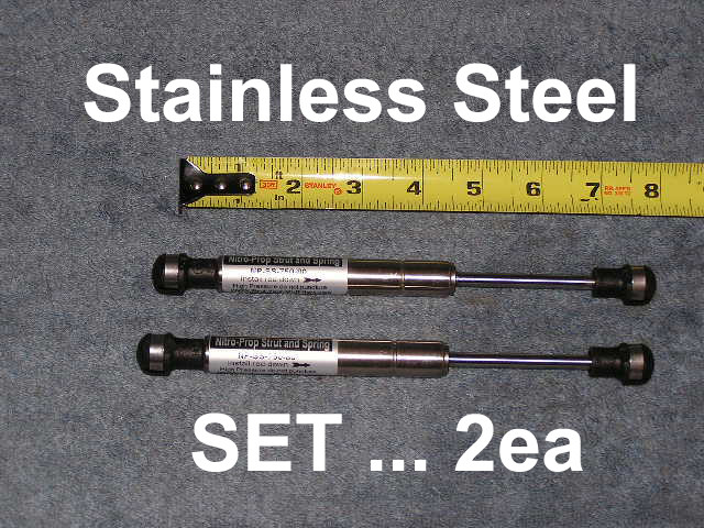 2-Pack Stainless Steel 7.5” 10# Gas Strut Shocks – For RV, Camper, Trailer & Marine Lids