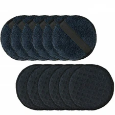 12 Pcs Premium Car Detail Microfiber Waffle Wax Polish Pad Applicator with Strap