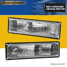 Fit For 1988-1998 Silverado Pickup Bumper Parking Lights Pair Turn Signal Lamp