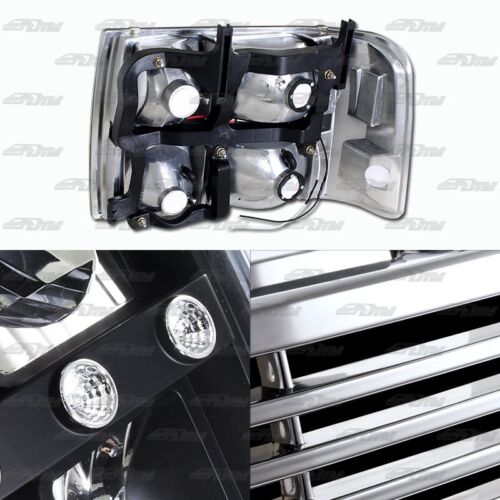 Lámpara de faros LED de 1 pieza con carcasa negra + rejilla para 00-06 Chevrolet Suburban - Imagen 2 de 3