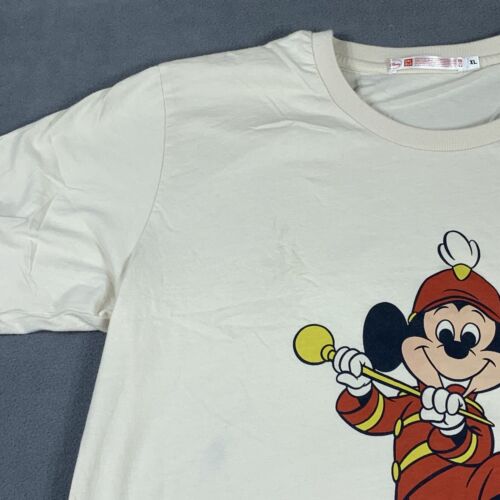 UT Uniqlo Mickey Mouse Shirt Adult XL Beige Short Sleeve Marching Mickey Mens - Picture 3 of 11
