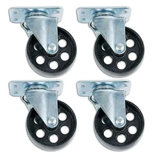 3.5" Swivel Ball Bearing Steel Caster Wheels with Top Plate (Set of 4)