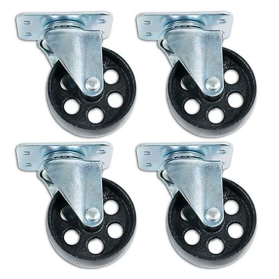 3.5" Swivel Ball Bearing Steel Caster Wheels with Top Plate (Set of 4)
