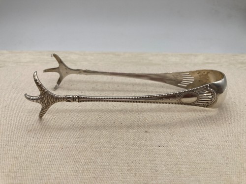 Plata de ley antigua ~ PINZAS DE AZÚCAR ~ JM Van Kempen holandés - Imagen 1 de 6