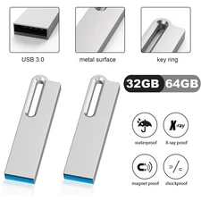 2PCS 32GB 64GB USB 3.0 Flash Drive Memory Stick Thumb High Speed Pen USB Drives