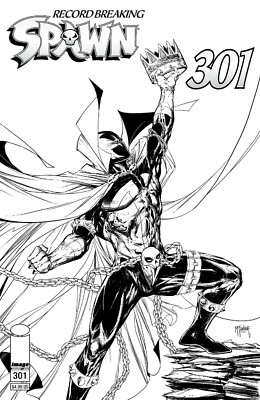 SPAWN 301 I TODD McFARLANE B&W COVER & INTERIOR VARIANT NM
