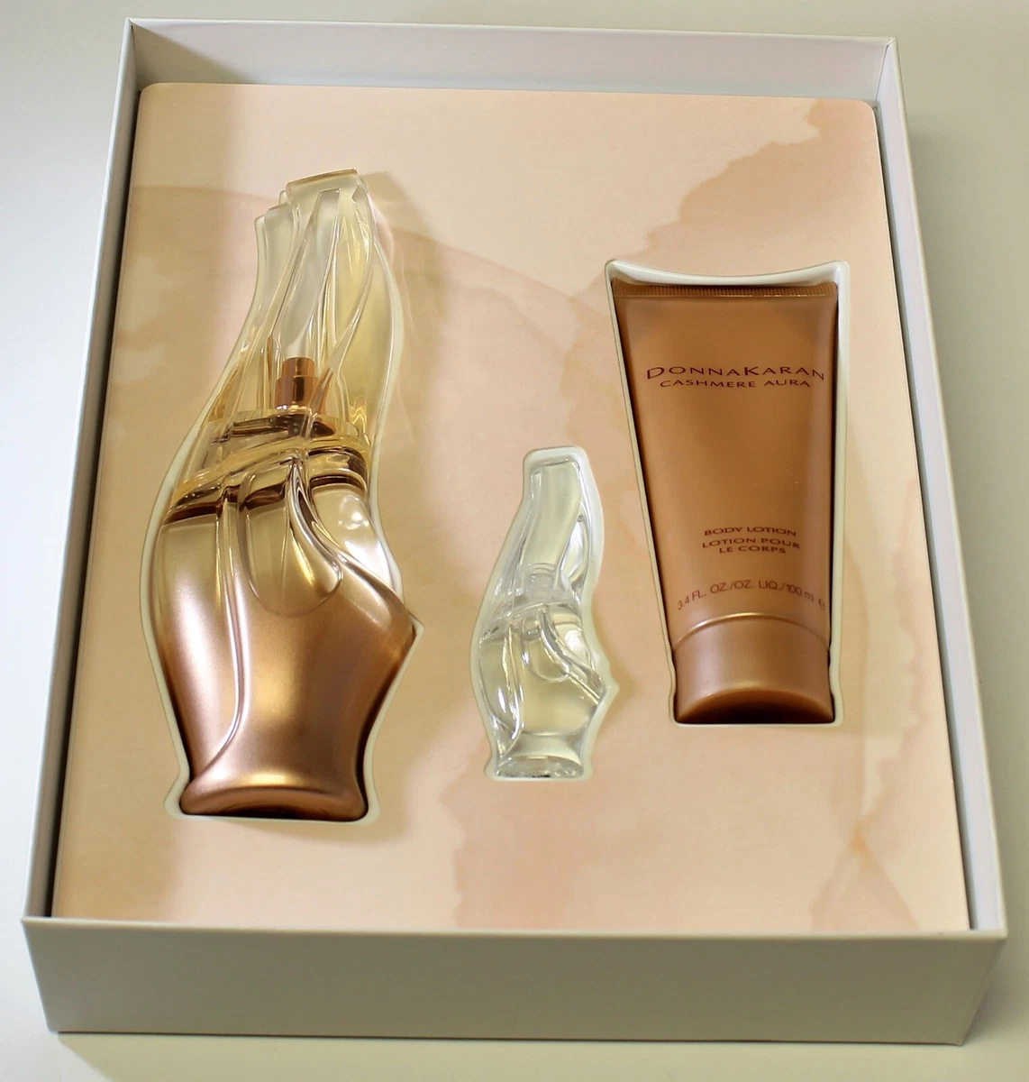 Donna Karan Cashmere Aura 3 Pcs Eau De Parfum Gift Set For Women NEW