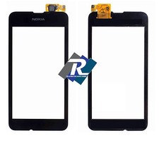 TOUCH SCREEN VETRO VETRINO PER NOKIA LUMIA 530 NERO CON BIADESIVO NO DISPLAY