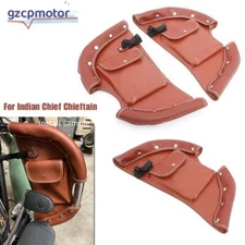 For Indian Chief Chieftain Roadmaster Brown Lower Chap Leg Warmer Wind Deflector