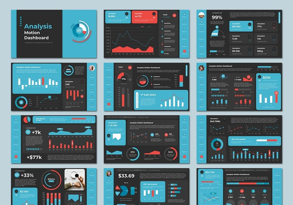 Analysis Motion Dashboards PowerPoint Presentation Template - Image 3 of 4